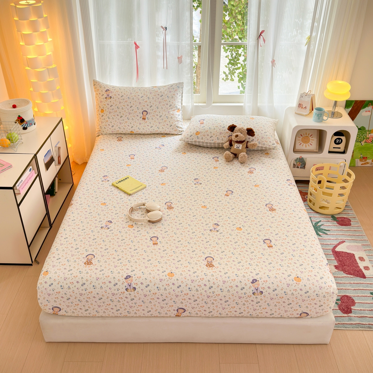 91家纺网 家纺一手货源 找家纺 （总）清雅福 2025新款全棉柔软印花系列单床笠