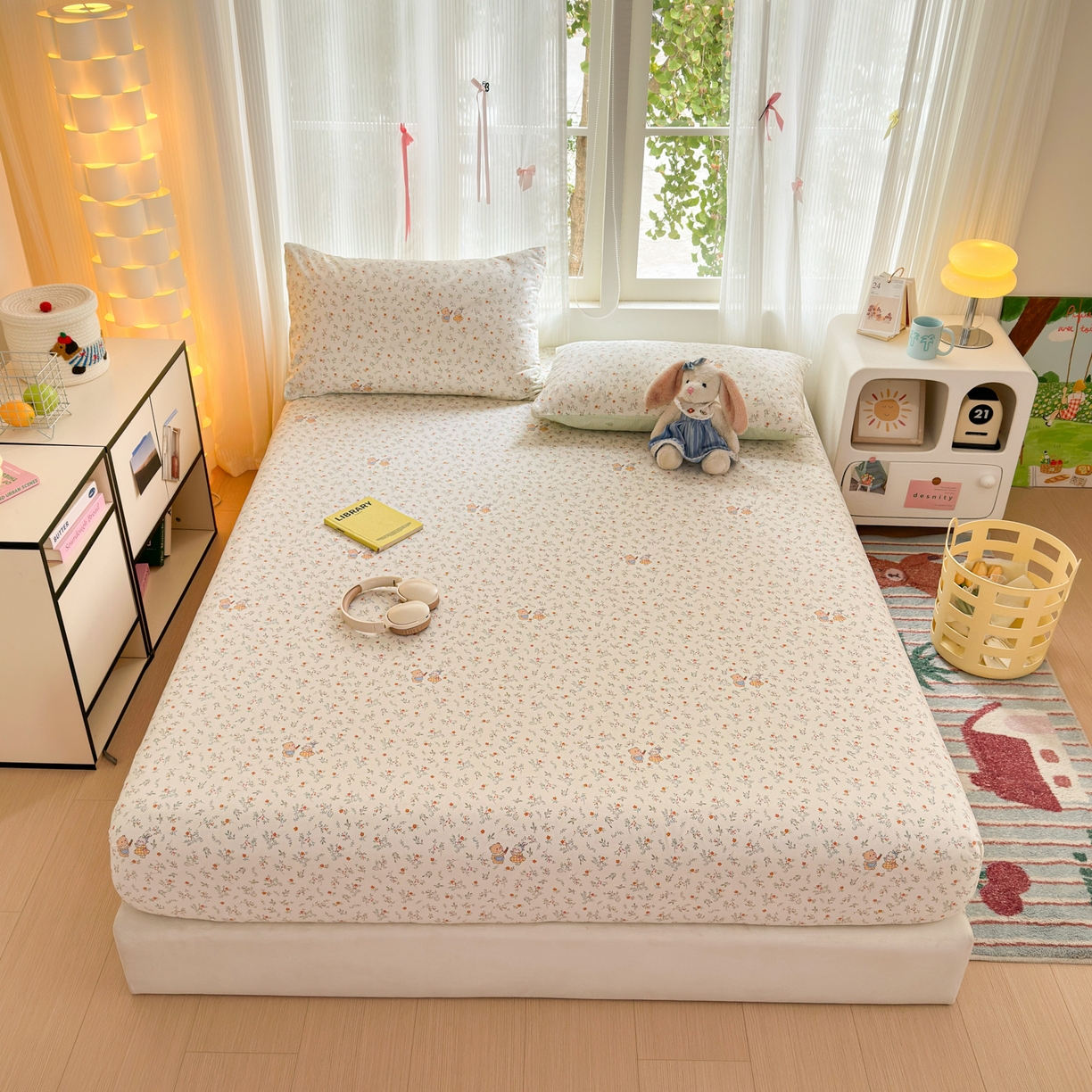 91家纺网 家纺一手货源 找家纺 （总）清雅福 2025新款全棉柔软印花系列单床笠