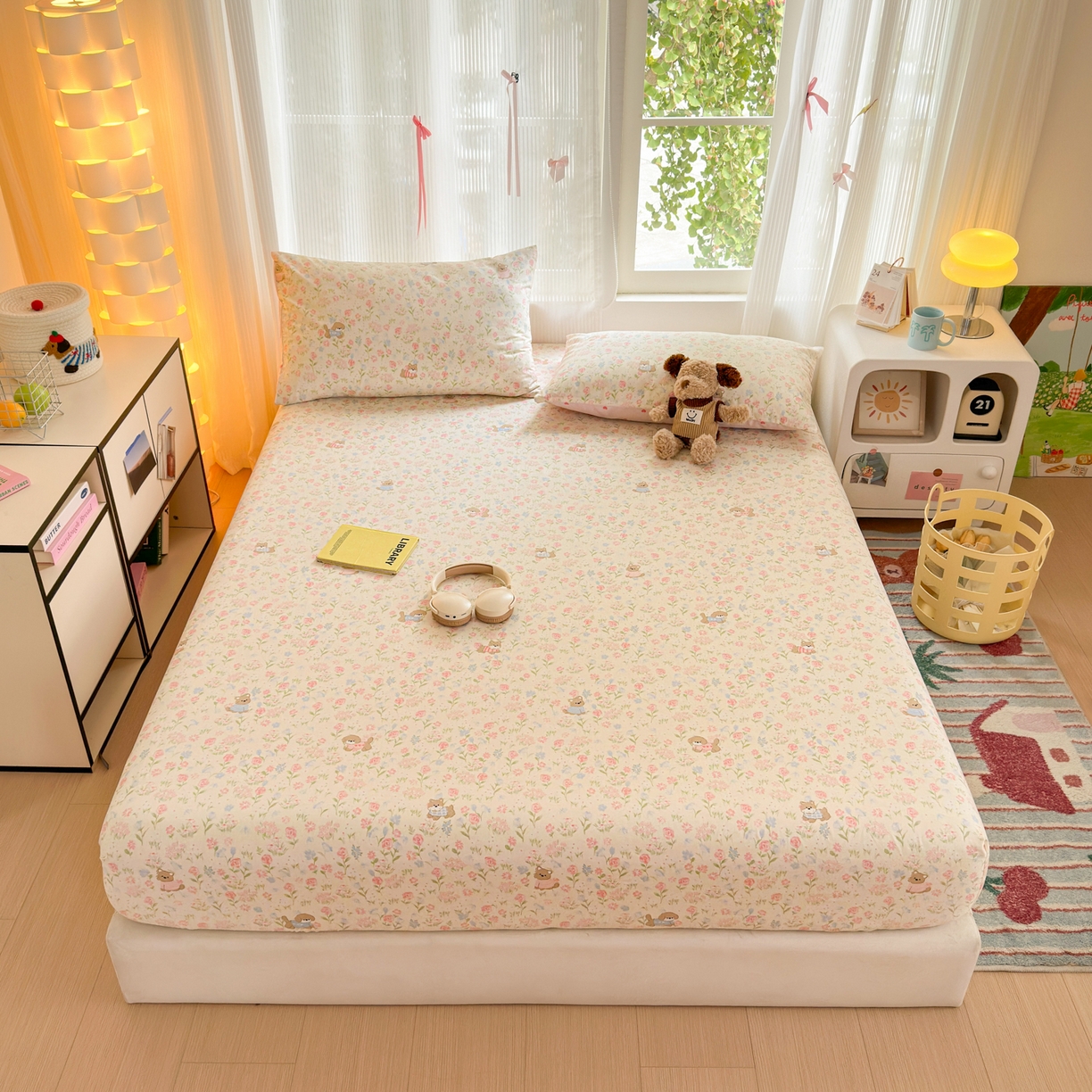 91家纺网 家纺一手货源 找家纺 （总）清雅福 2025新款全棉柔软印花系列单床笠