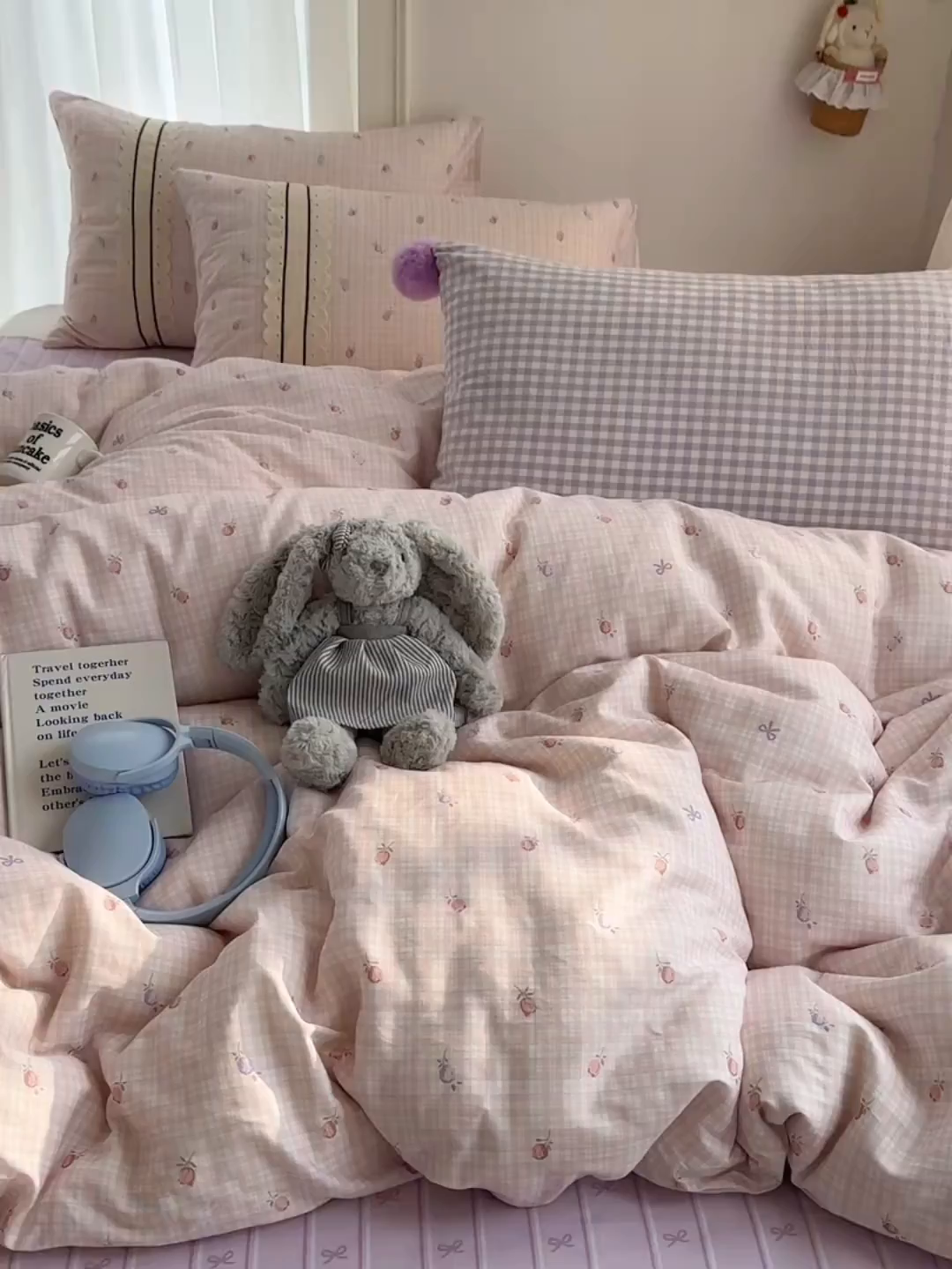 91家纺网 家纺一手货源 找家纺 三朵家纺 2026新款ins风全棉少女系花边印花系列四件套 玫瑰庄园