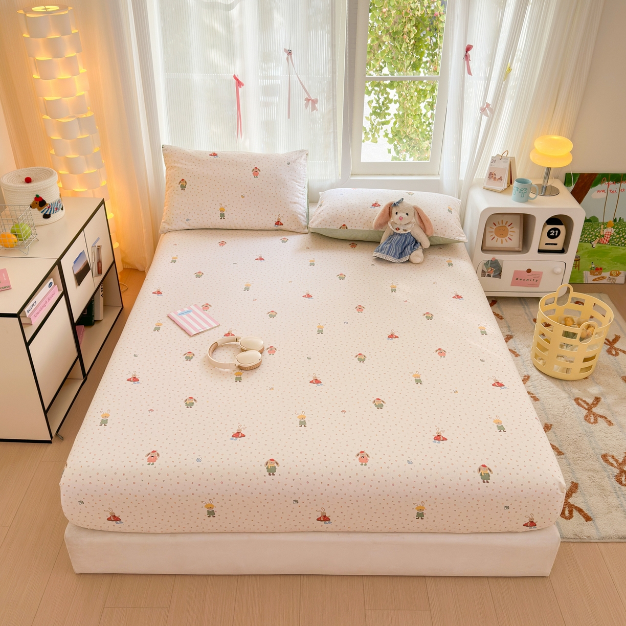 清雅福 2025新款全棉柔软印花系列单床笠 大耳朵