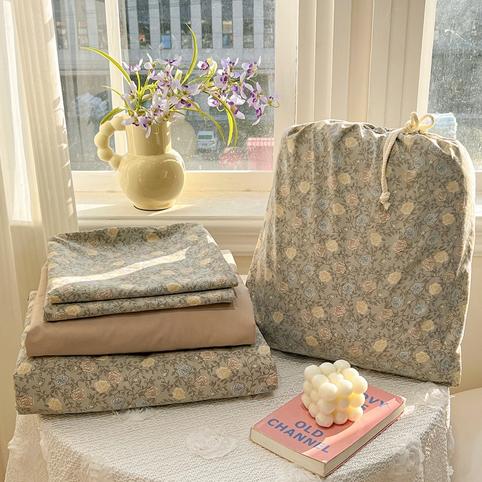 91家纺网 家纺一手货源 找家纺 （总）一比一家纺 2026新款古法水洗仿棉云感纱A类四件套