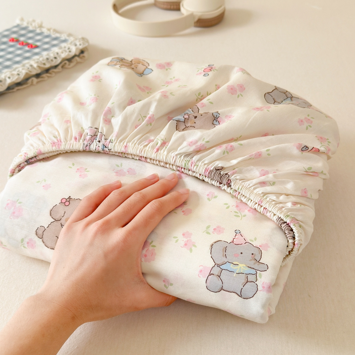 91家纺网 家纺一手货源 找家纺 清雅福 2025新款全棉柔软印花系列单床笠 奶酪幼儿园