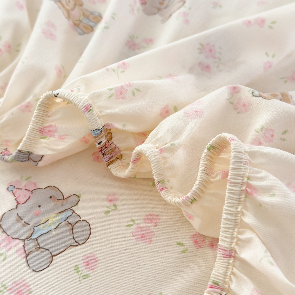 91家纺网 家纺一手货源 找家纺 清雅福 2025新款全棉柔软印花系列单床笠 奶酪幼儿园