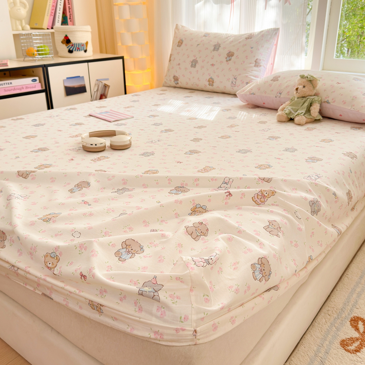 91家纺网 家纺一手货源 找家纺 清雅福 2025新款全棉柔软印花系列单床笠 奶酪幼儿园