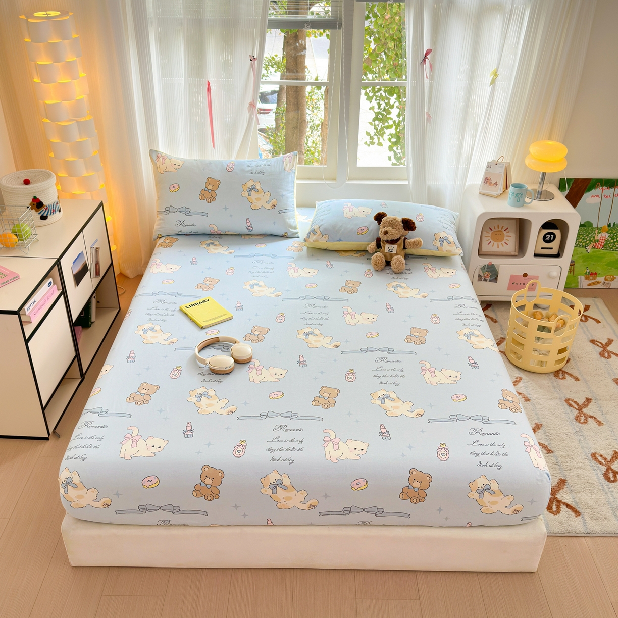 清雅福 2025新款全棉柔软印花系列单床笠 奶油阿布-兰