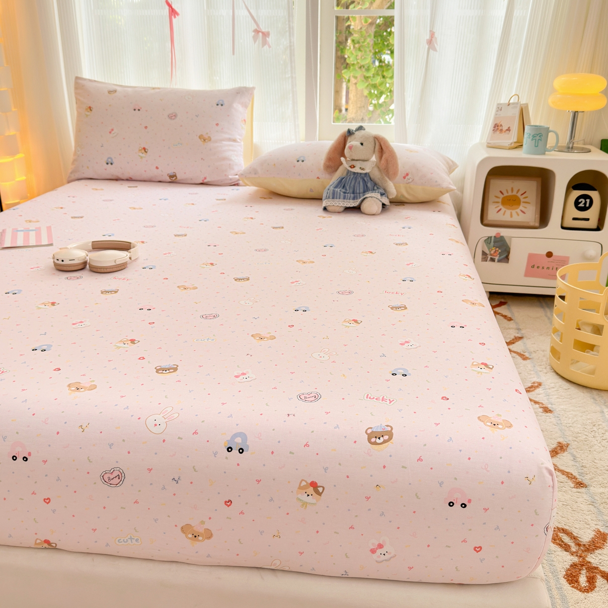 91家纺网 家纺一手货源 找家纺 清雅福 2025新款全棉柔软印花系列单床笠 秋日手册