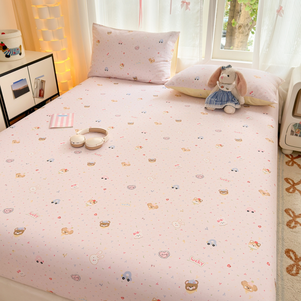 91家纺网 家纺一手货源 找家纺 清雅福 2025新款全棉柔软印花系列单床笠 秋日手册