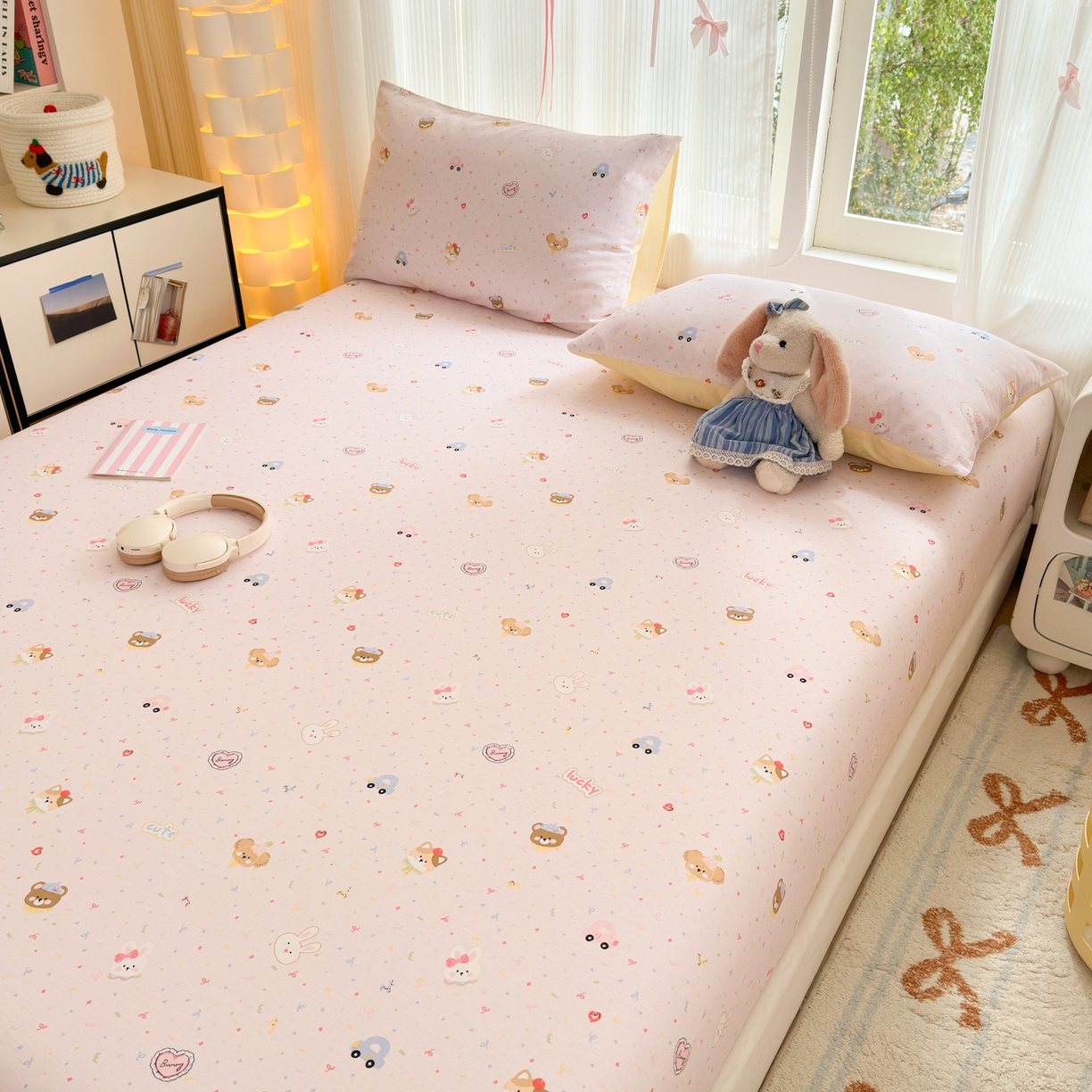 91家纺网 家纺一手货源 找家纺 清雅福 2025新款全棉柔软印花系列单床笠 秋日手册