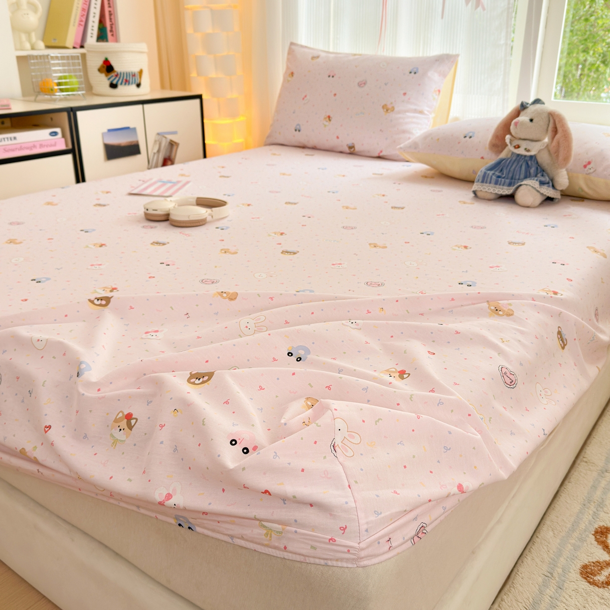 91家纺网 家纺一手货源 找家纺 清雅福 2025新款全棉柔软印花系列单床笠 秋日手册