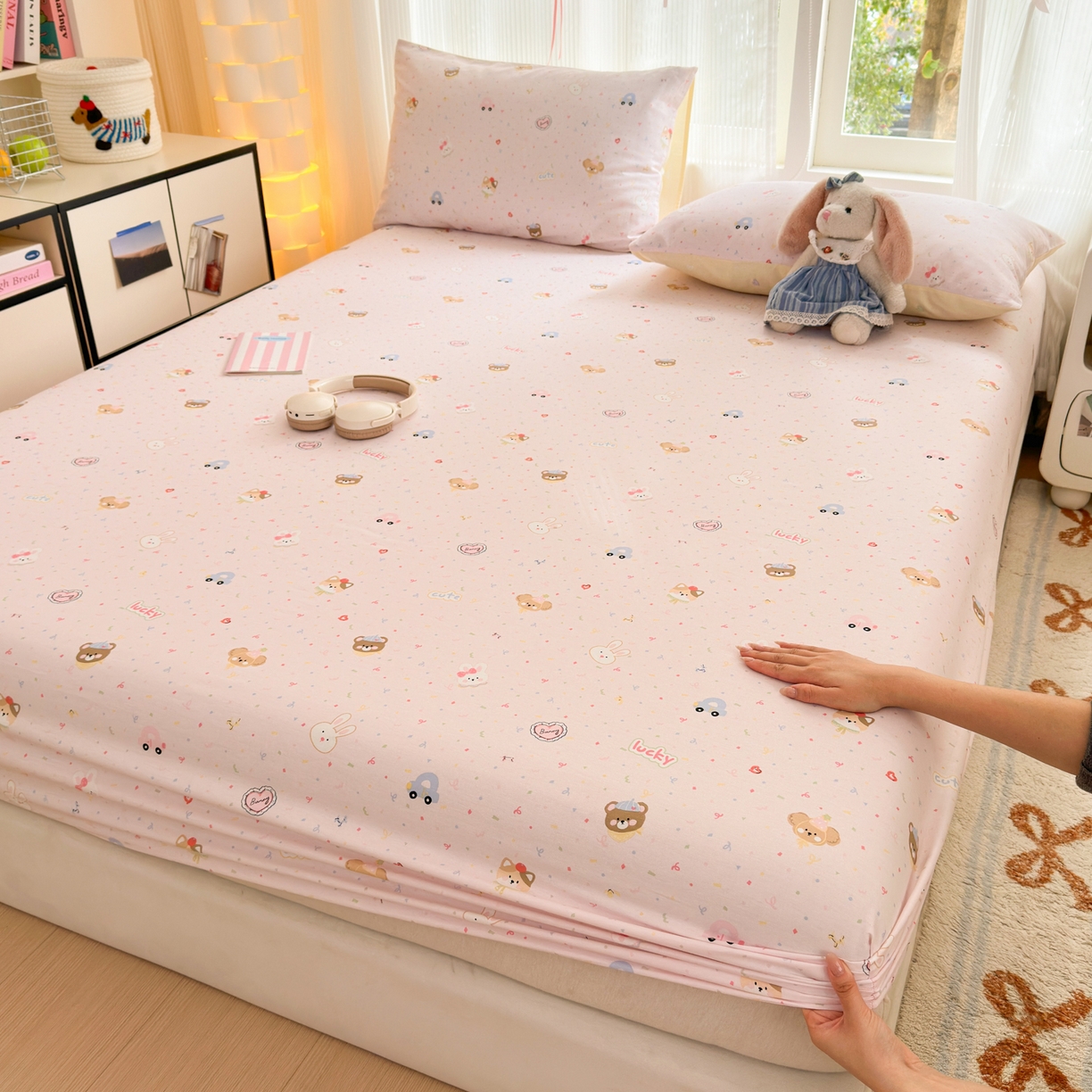 91家纺网 家纺一手货源 找家纺 清雅福 2025新款全棉柔软印花系列单床笠 秋日手册