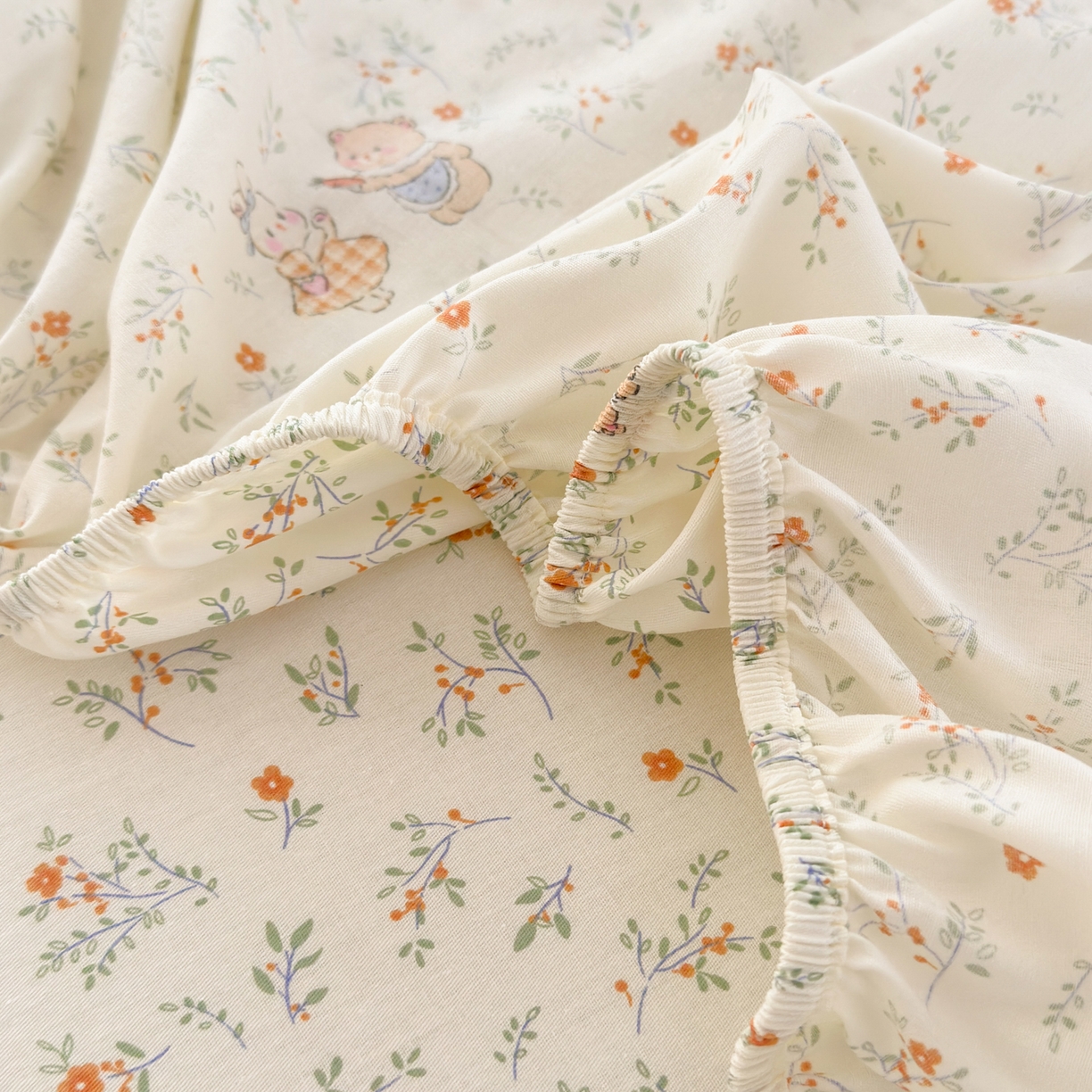 91家纺网 家纺一手货源 找家纺 清雅福 2025新款全棉柔软印花系列单床笠 糖果影院