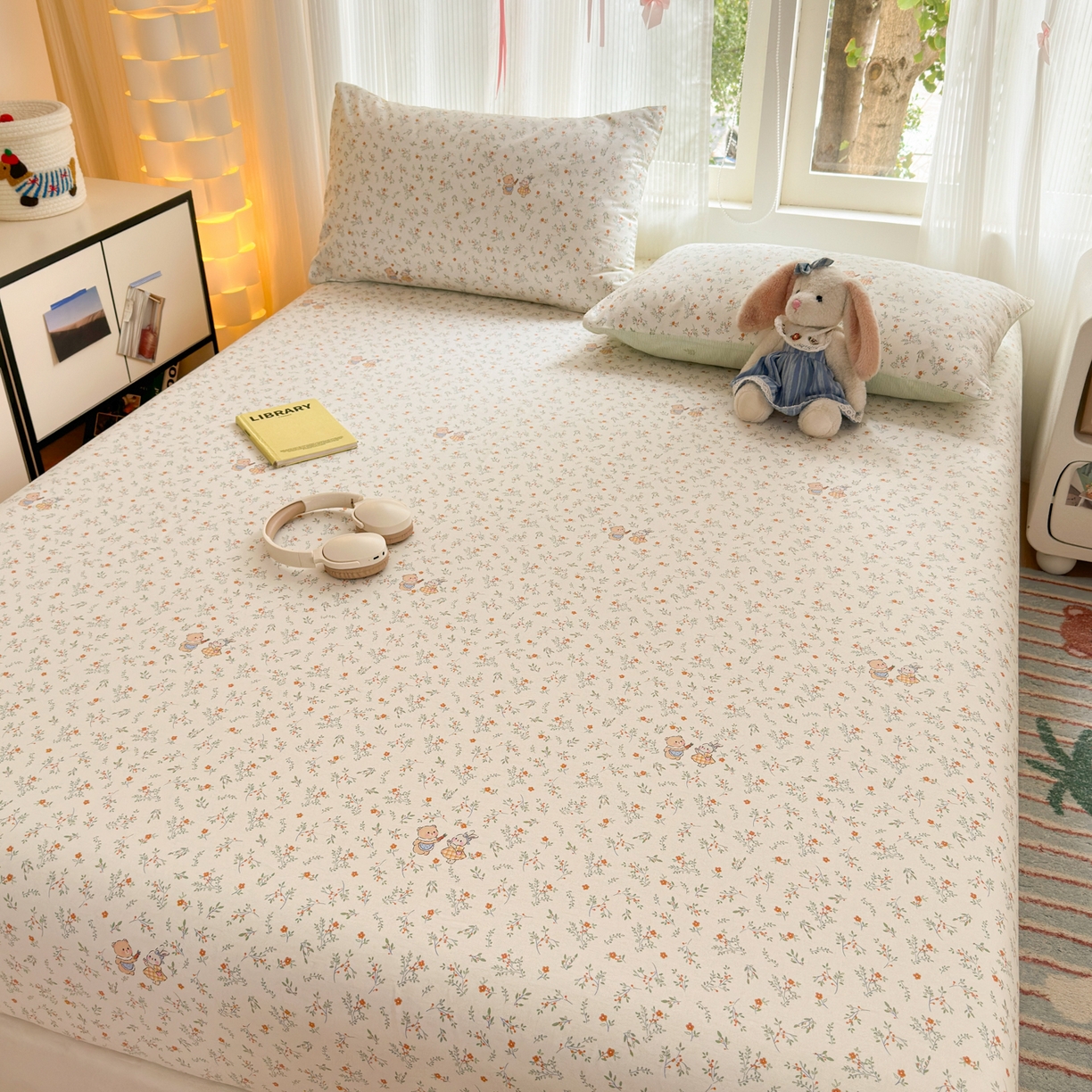 91家纺网 家纺一手货源 找家纺 清雅福 2025新款全棉柔软印花系列单床笠 糖果影院