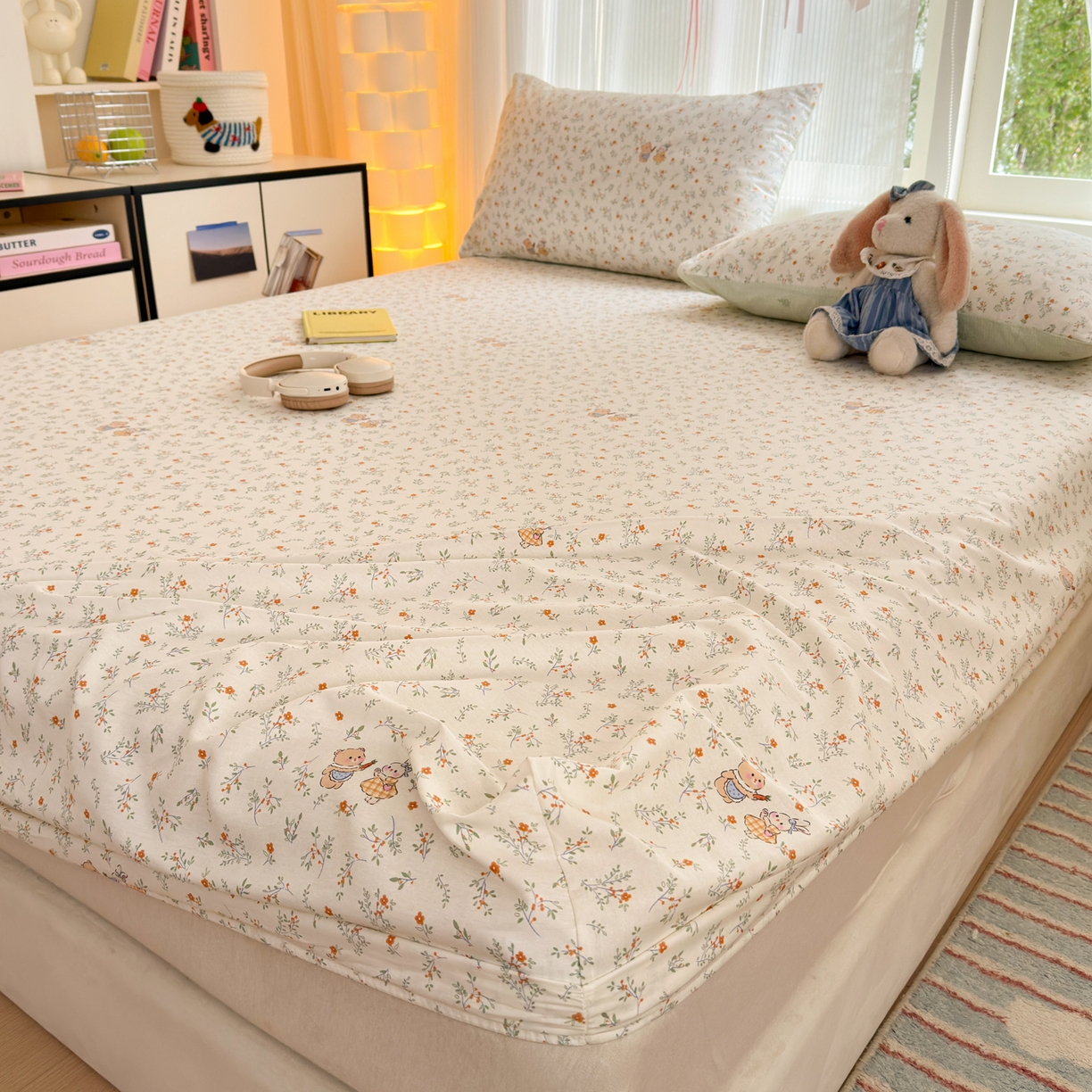 91家纺网 家纺一手货源 找家纺 清雅福 2025新款全棉柔软印花系列单床笠 糖果影院