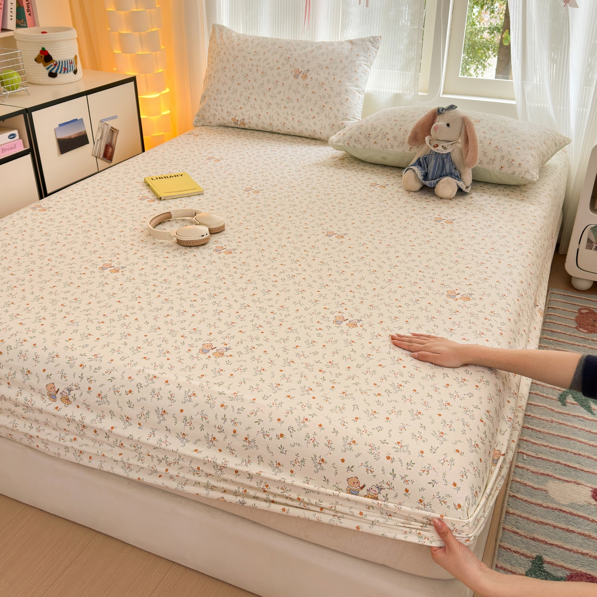 91家纺网 家纺一手货源 找家纺 清雅福 2025新款全棉柔软印花系列单床笠 糖果影院