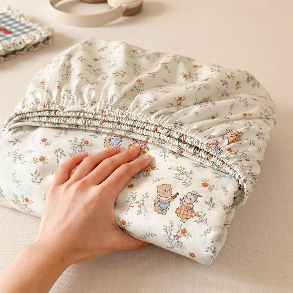 91家纺网 家纺一手货源 找家纺 清雅福 2025新款全棉柔软印花系列单床笠 糖果影院