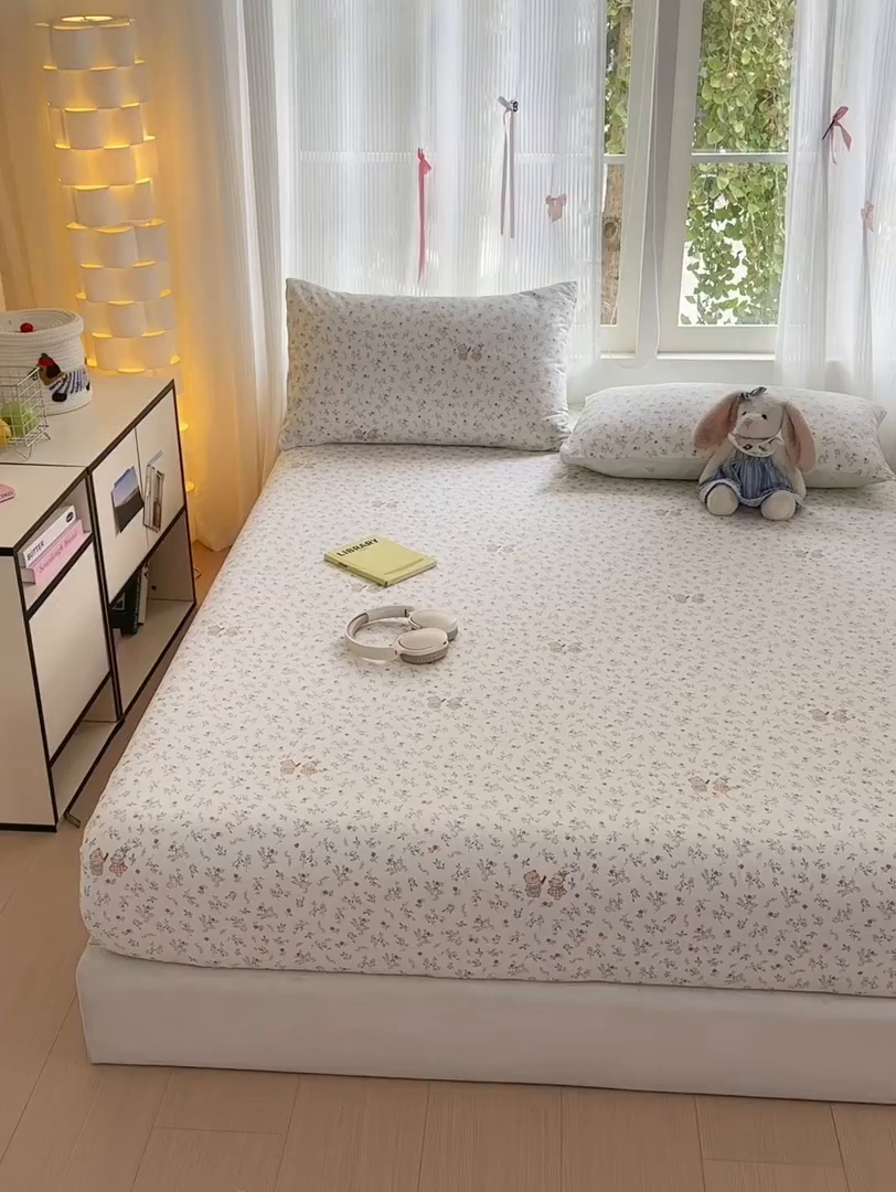 91家纺网 家纺一手货源 找家纺 清雅福 2025新款全棉柔软印花系列单床笠 糖果影院