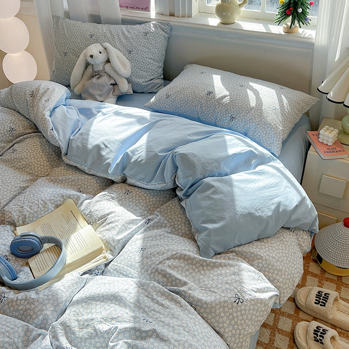 91家纺网 家纺一手货源 找家纺 一比一家纺 2026新款古法水洗仿棉云感纱A类四件套 赫莲娜