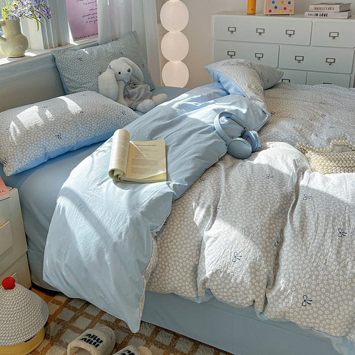 91家纺网 家纺一手货源 找家纺 一比一家纺 2026新款古法水洗仿棉云感纱A类四件套 赫莲娜