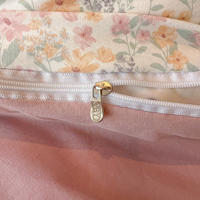 91家纺网 家纺一手货源 找家纺 一比一家纺 2026新款古法水洗仿棉云感纱A类四件套 花千朵