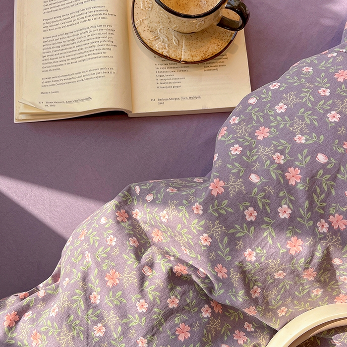 91家纺网 家纺一手货源 找家纺 一比一家纺 2026新款古法水洗仿棉云感纱A类四件套 花絮