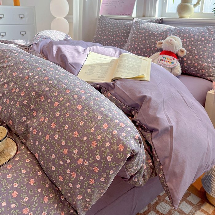 91家纺网 家纺一手货源 找家纺 一比一家纺 2026新款古法水洗仿棉云感纱A类四件套 花絮