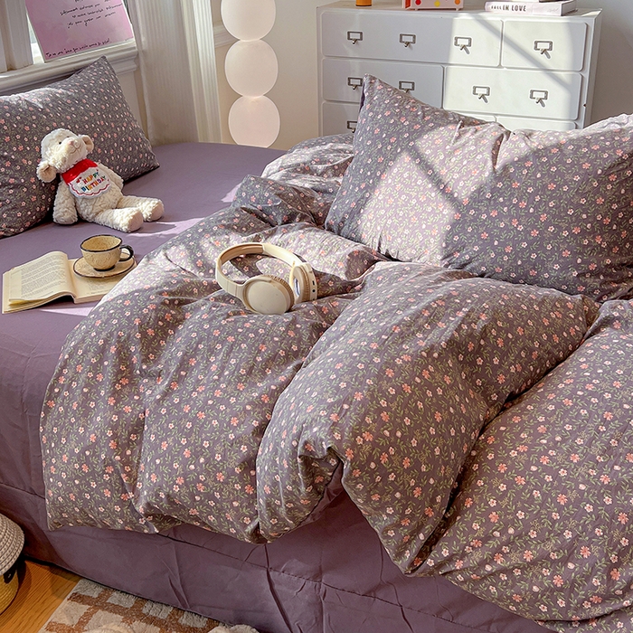 91家纺网 家纺一手货源 找家纺 一比一家纺 2026新款古法水洗仿棉云感纱A类四件套 花絮