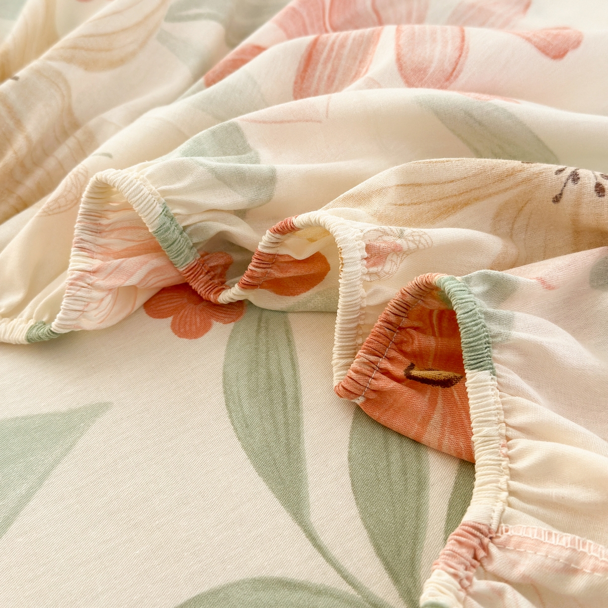 91家纺网 家纺一手货源 找家纺 清雅福 2025新款全棉柔软印花系列单床笠 云裳花谷