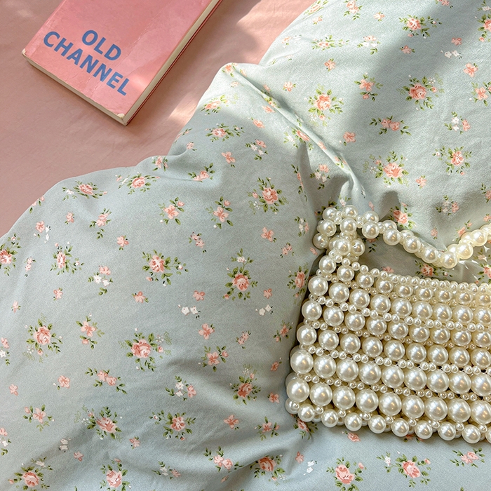 91家纺网 家纺一手货源 找家纺 一比一家纺 2026新款古法水洗仿棉云感纱A类四件套 莉莉安