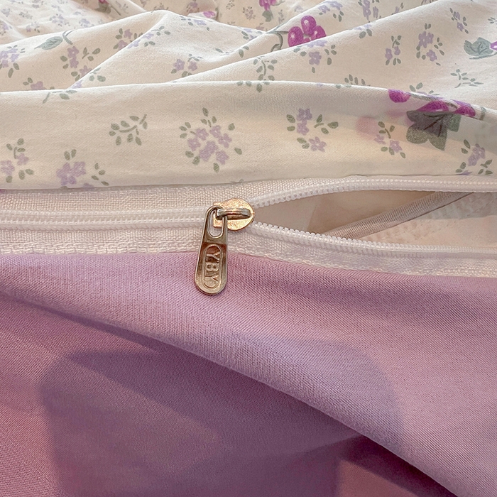 91家纺网 家纺一手货源 找家纺 一比一家纺 2026新款古法水洗仿棉云感纱A类四件套 葡萄