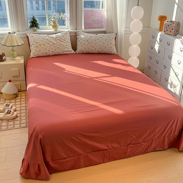 91家纺网 家纺一手货源 找家纺 一比一家纺 2026新款古法水洗仿棉云感纱A类四件套 疏影