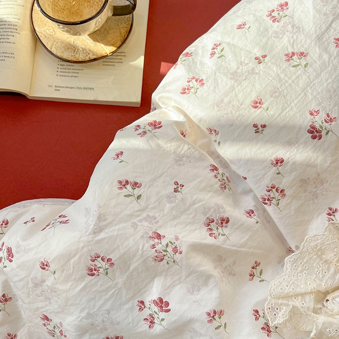 91家纺网 家纺一手货源 找家纺 一比一家纺 2026新款古法水洗仿棉云感纱A类四件套 疏影