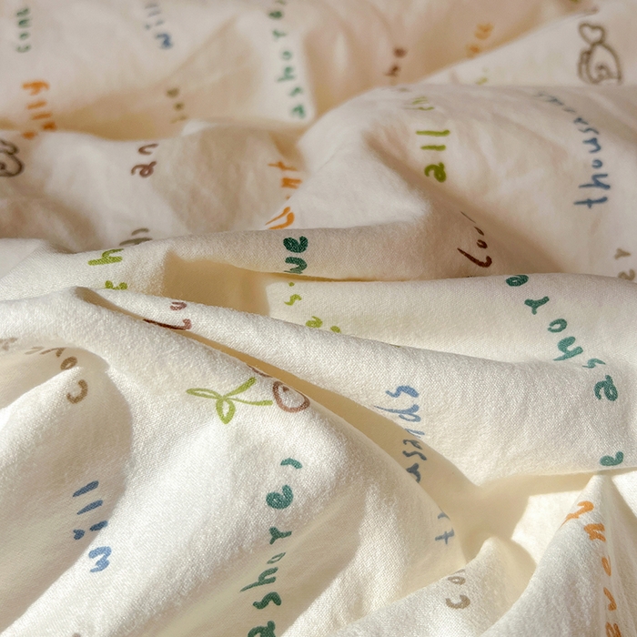 91家纺网 家纺一手货源 找家纺 一比一家纺 2026新款古法水洗仿棉云感纱A类四件套 甜心喵