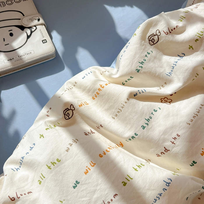 91家纺网 家纺一手货源 找家纺 一比一家纺 2026新款古法水洗仿棉云感纱A类四件套 甜心喵