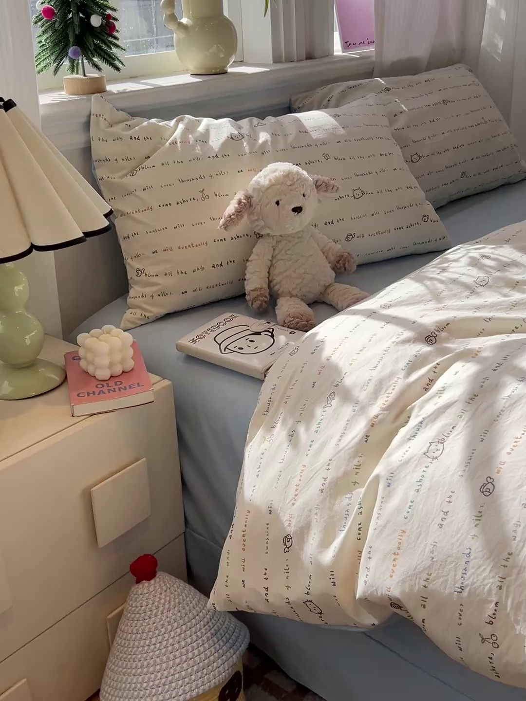 91家纺网 家纺一手货源 找家纺 一比一家纺 2026新款古法水洗仿棉云感纱A类四件套 甜心喵