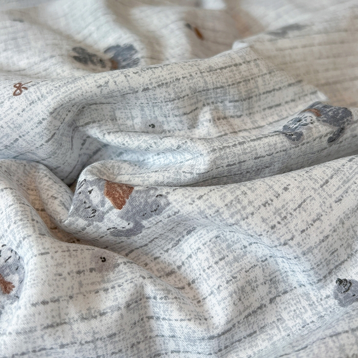 91家纺网 家纺一手货源 找家纺 一比一家纺 2026新款古法水洗仿棉云感纱A类四件套 条纹狗