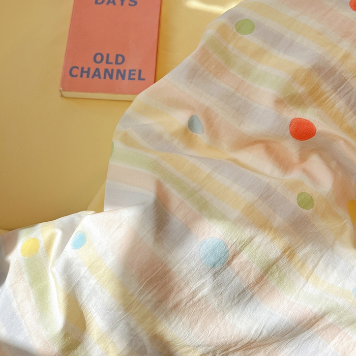 91家纺网 家纺一手货源 找家纺 一比一家纺 2026新款古法水洗仿棉云感纱A类四件套 小时光