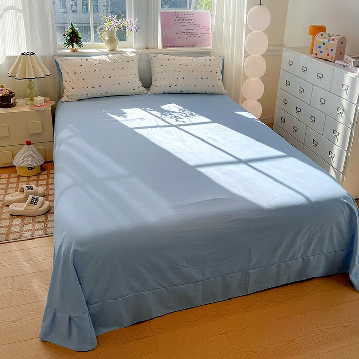 91家纺网 家纺一手货源 找家纺 一比一家纺 2026新款古法水洗仿棉云感纱A类四件套 樱桃熊