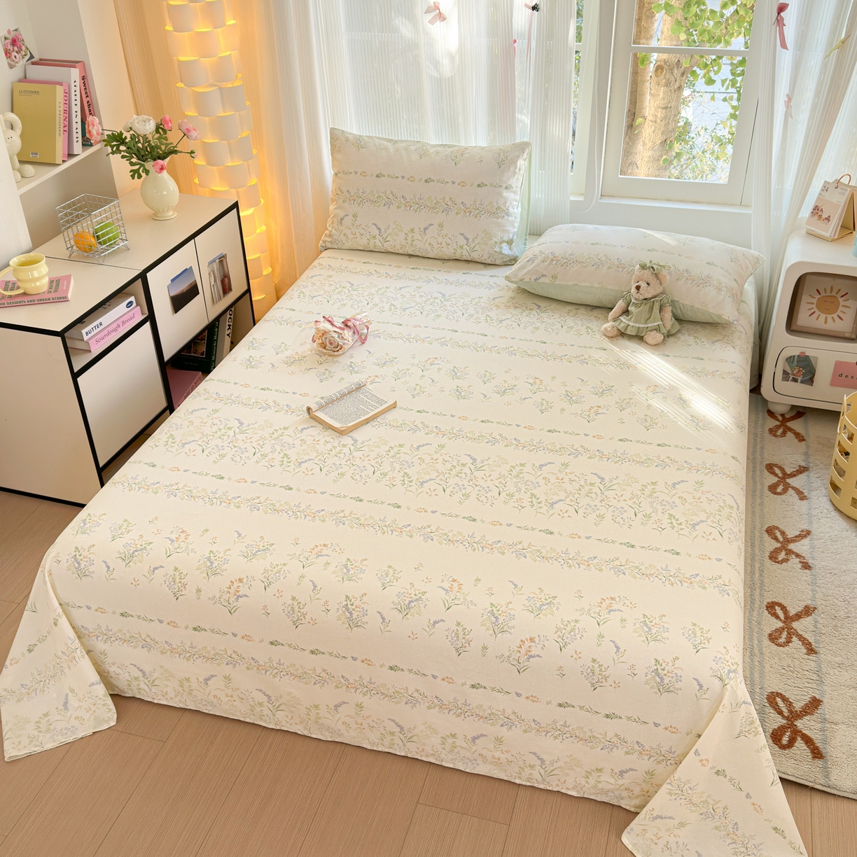 91家纺网 家纺一手货源 找家纺 清雅福 2025新款全棉柔软印花系列单床单 丛草集