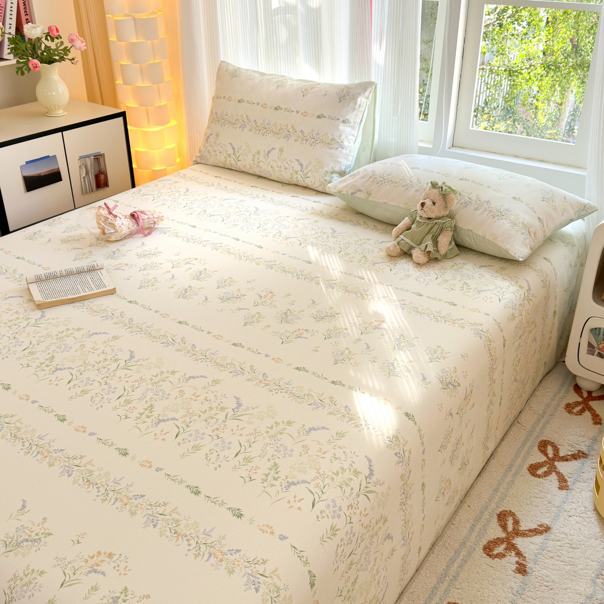 91家纺网 家纺一手货源 找家纺 清雅福 2025新款全棉柔软印花系列单床单 丛草集