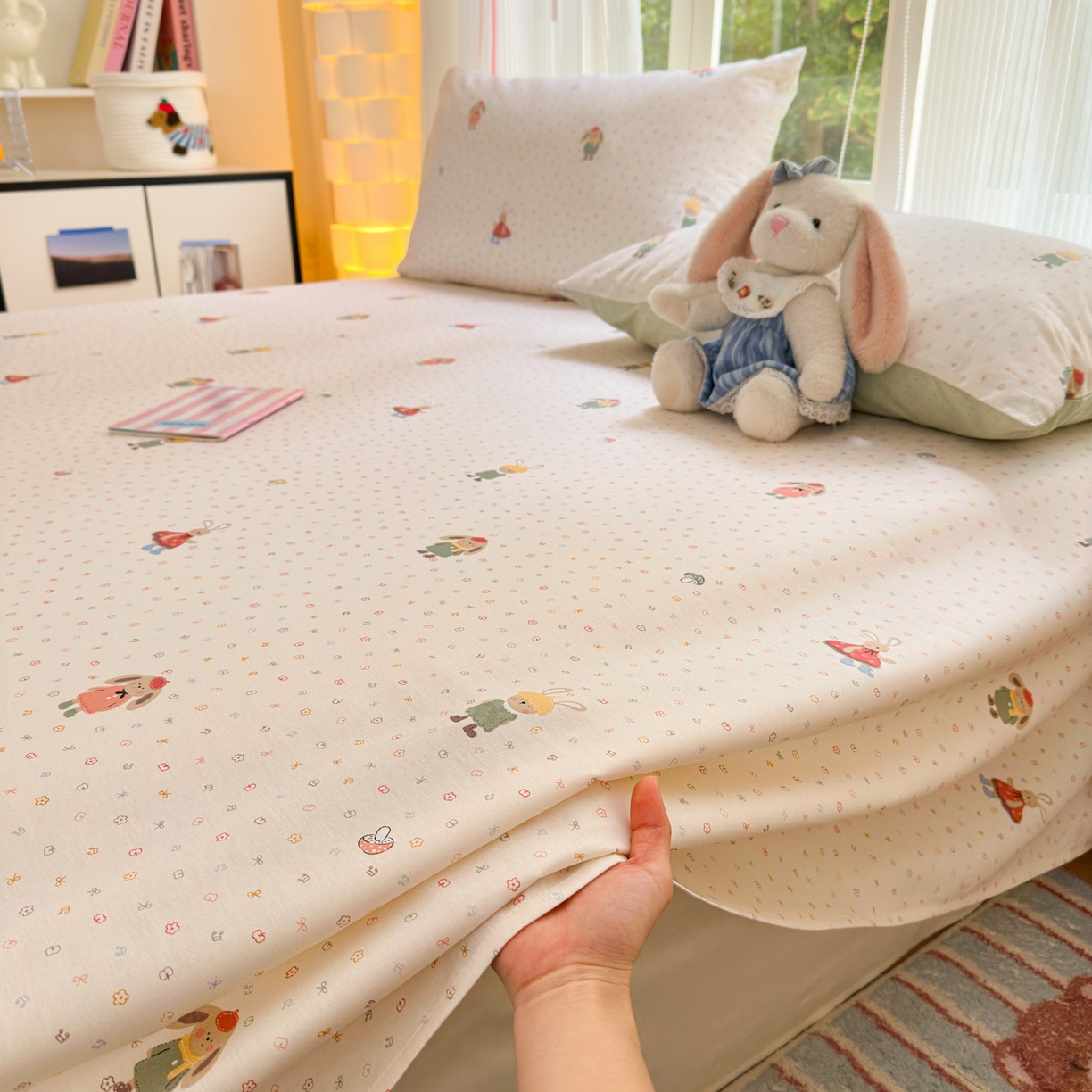 91家纺网 家纺一手货源 找家纺 清雅福 2025新款全棉柔软印花系列单床单 大耳朵