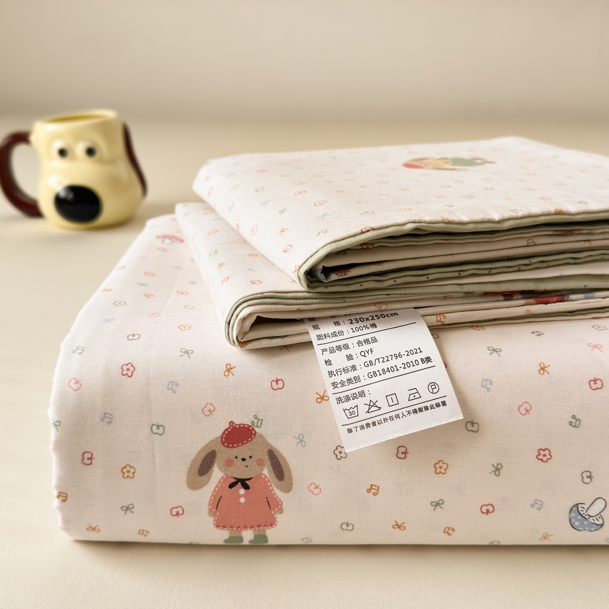 91家纺网 家纺一手货源 找家纺 清雅福 2025新款全棉柔软印花系列单床单 大耳朵