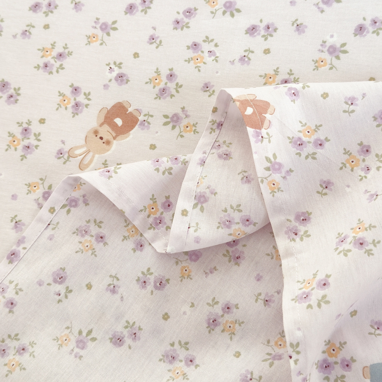 91家纺网 家纺一手货源 找家纺 清雅福 2025新款全棉柔软印花系列单床单 乖乖兔