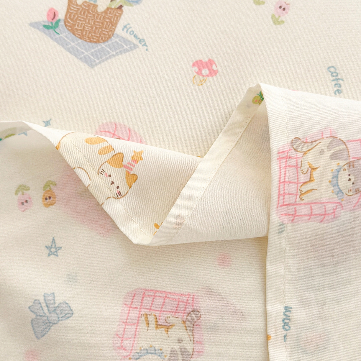 91家纺网 家纺一手货源 找家纺 清雅福 2025新款全棉柔软印花系列单床单 滚滚绣球团