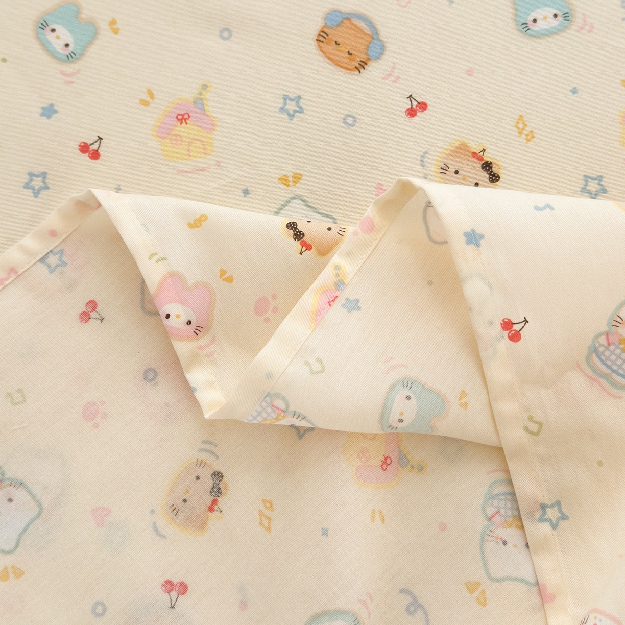 91家纺网 家纺一手货源 找家纺 清雅福 2025新款全棉柔软印花系列单床单 蜜罐猫猫