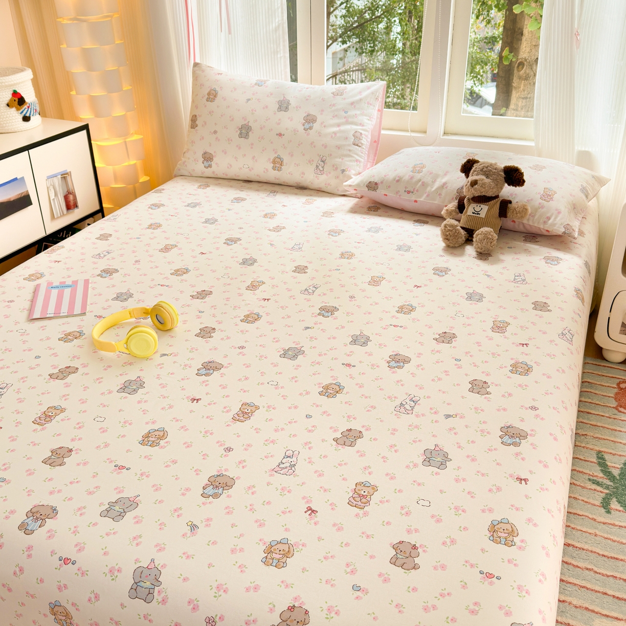 91家纺网 家纺一手货源 找家纺 清雅福 2025新款全棉柔软印花系列单床单 奶酪幼儿园