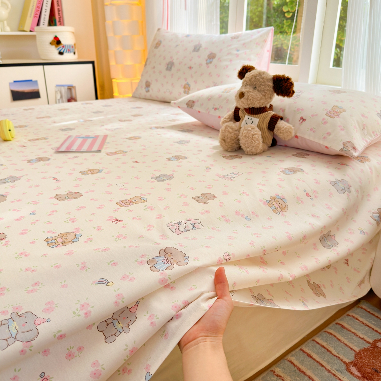 91家纺网 家纺一手货源 找家纺 清雅福 2025新款全棉柔软印花系列单床单 奶酪幼儿园