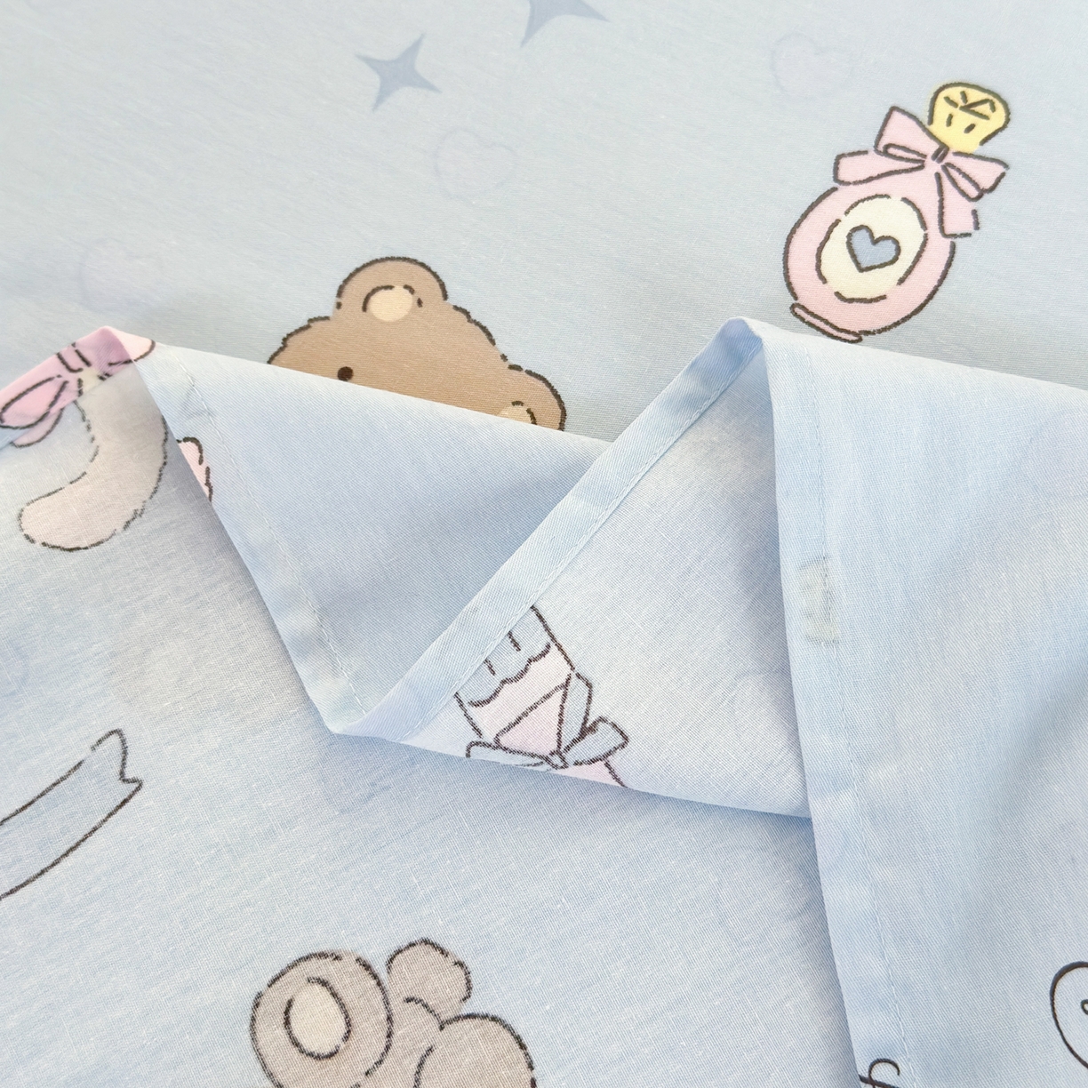 91家纺网 家纺一手货源 找家纺 清雅福 2025新款全棉柔软印花系列单床单 奶油阿布-蓝