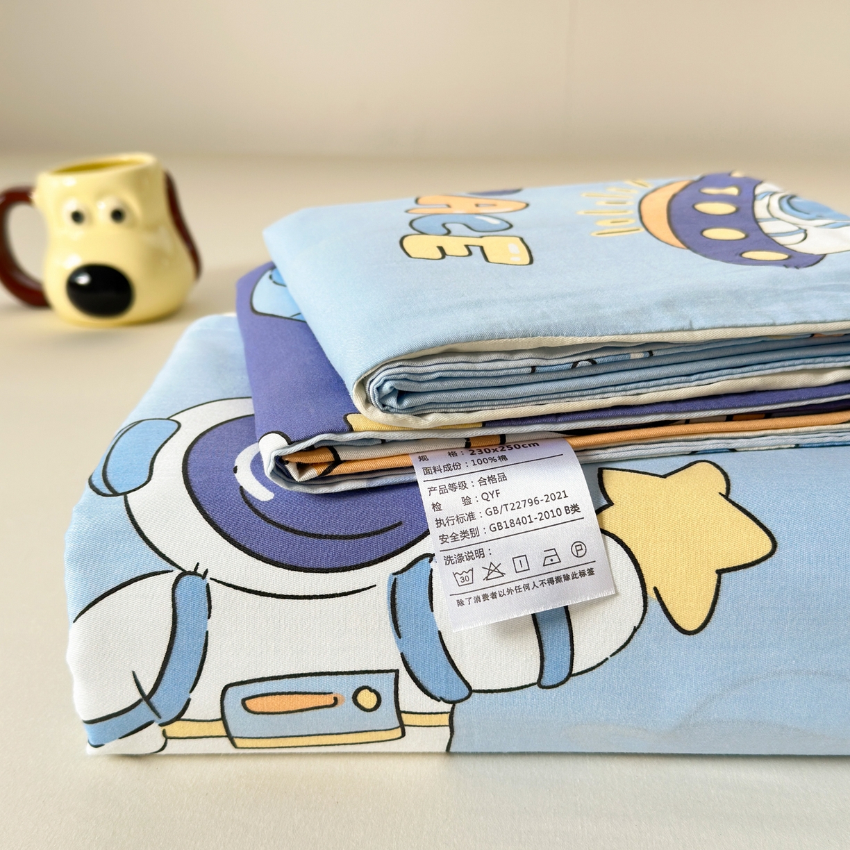 91家纺网 家纺一手货源 找家纺 清雅福 2025新款全棉柔软印花系列单床单 太空梦乐园