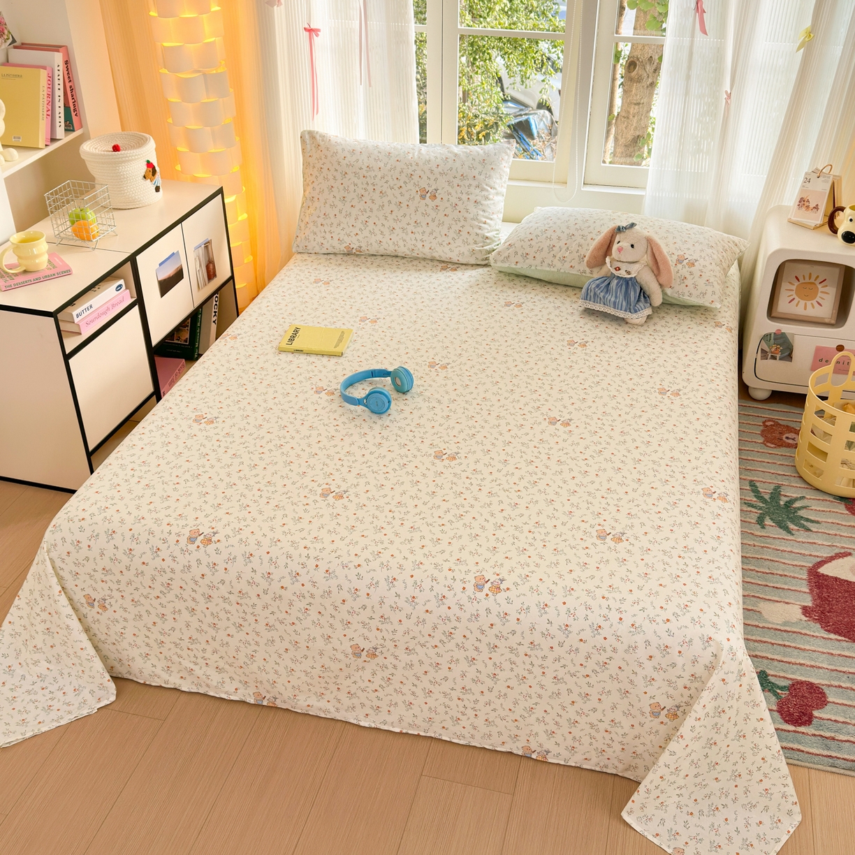 91家纺网 家纺一手货源 找家纺 清雅福 2025新款全棉柔软印花系列单床单 糖果影院